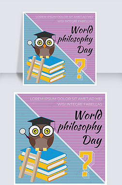 world philosophy day blue violet owl