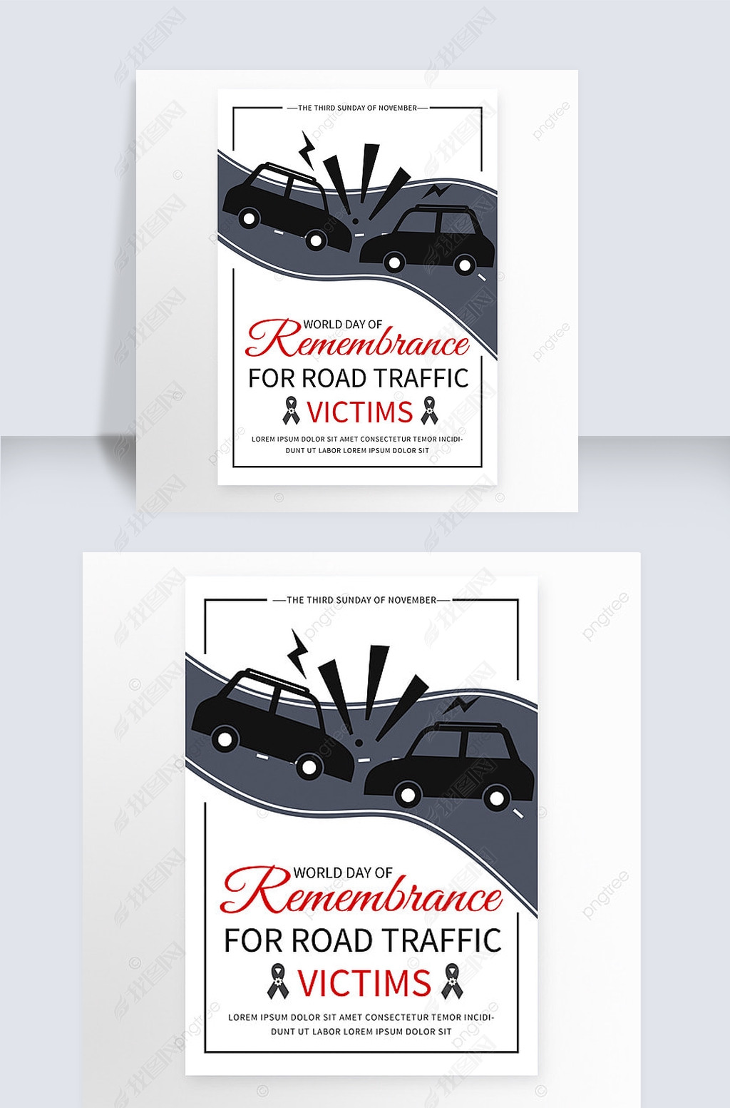 world day of remembrance for road traffic victims white simplicity banner