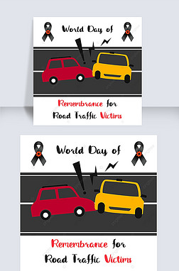 world day of remembrance for road traffic victims white cartoon social media post