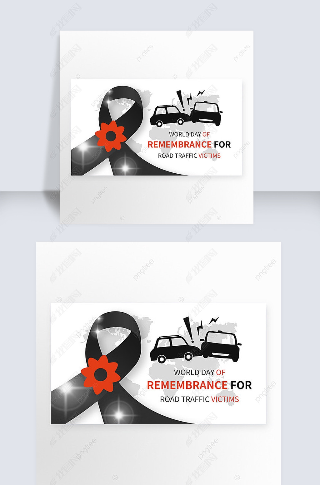 world day of remembrance for road traffic victims creative ribbon banner