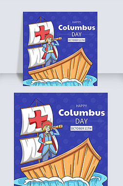 columbus day cartoon and simplicity social media post