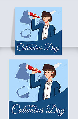 columbus day cartoon and simplicity social media post