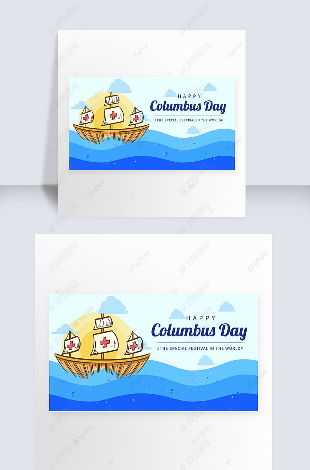 columbus day cartoon and creativity banner