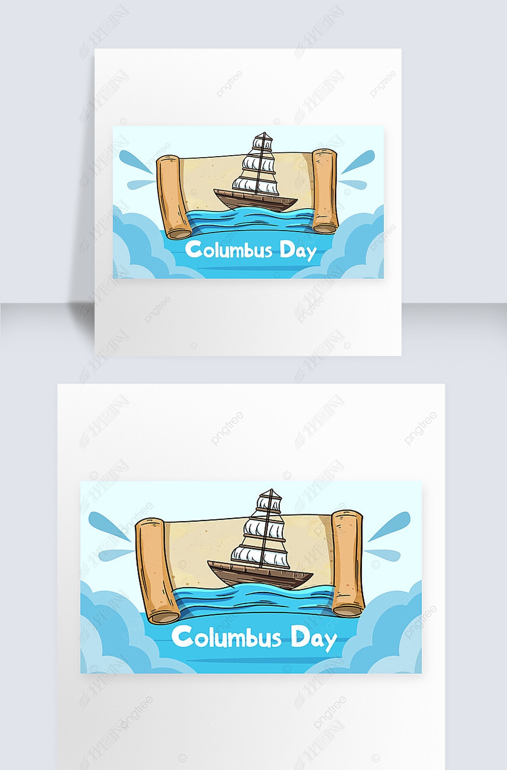 columbus day scroll and creativity banner