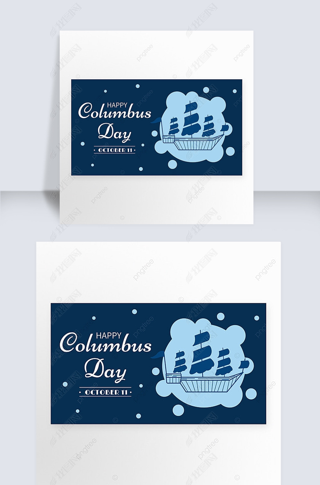 columbus day blue and simplicity banner