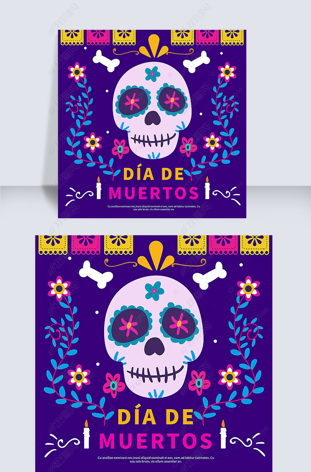 pattern skull mexico day of the dead social media