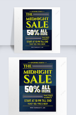 midnight sale flyer poster