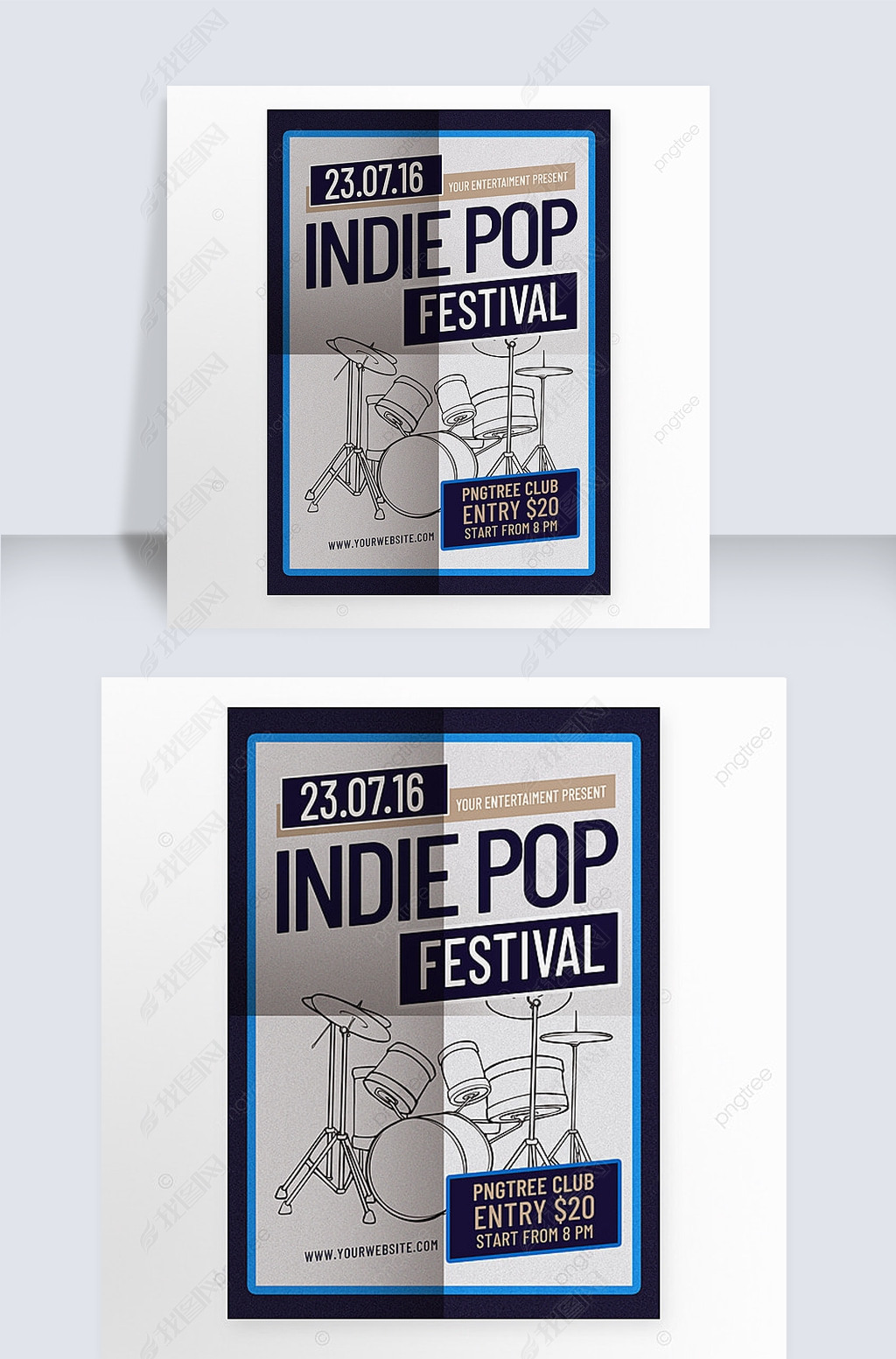 indie pop festival flyer template