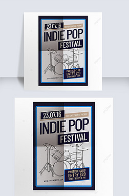 indie pop festival flyer template