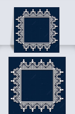 蕾丝婚礼边框正方形蕾丝剪纸