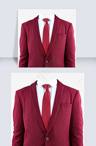 红领带白衬衫证件照专题模板