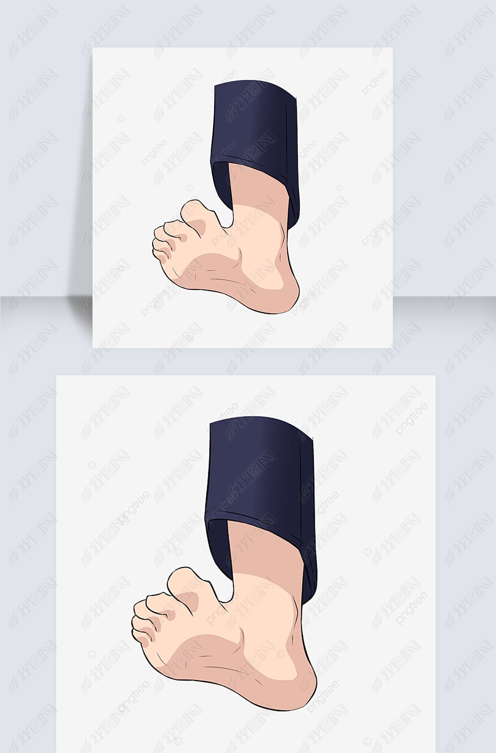 原创脚剪贴画卡通脚底版权可商用
