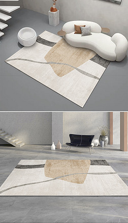 现代简约抽象几何轻奢客厅卧室地毯地垫设计