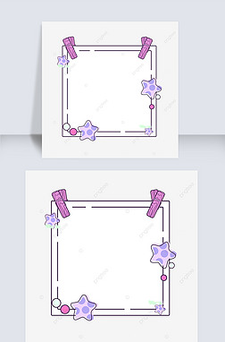 紫色卡通框架边框纹理