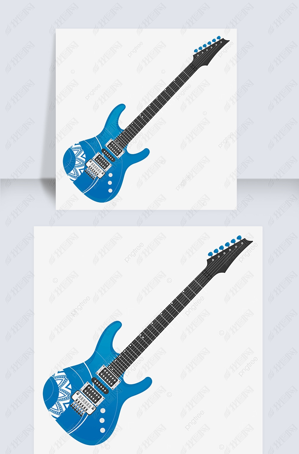 blue white electric guitar