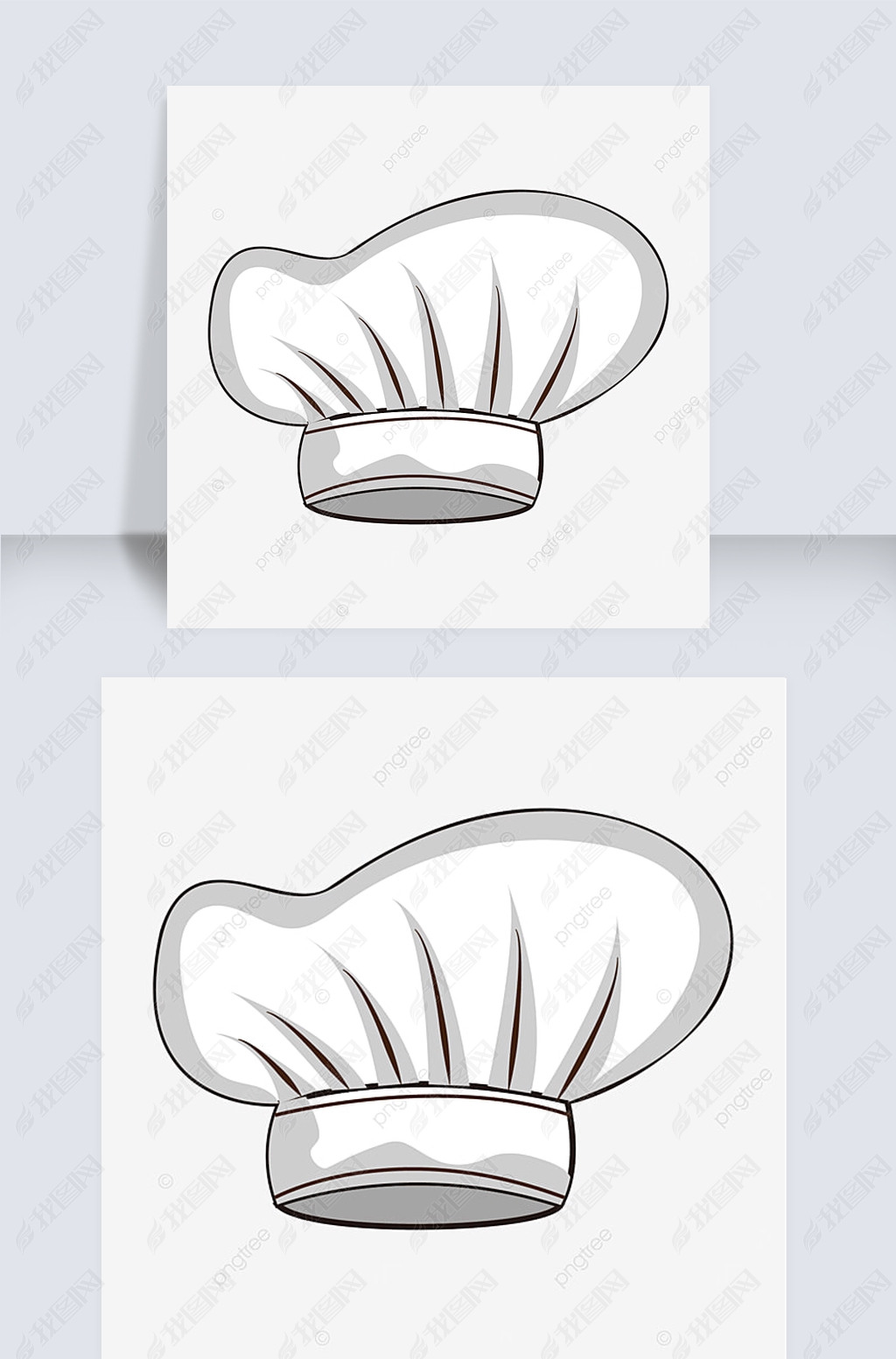 原创白色宽面卡通厨师帽版权可商用