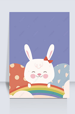 卡通彩虹兔子壁纸