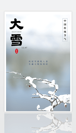 二十四节气之大雪节气时尚摄影图海报