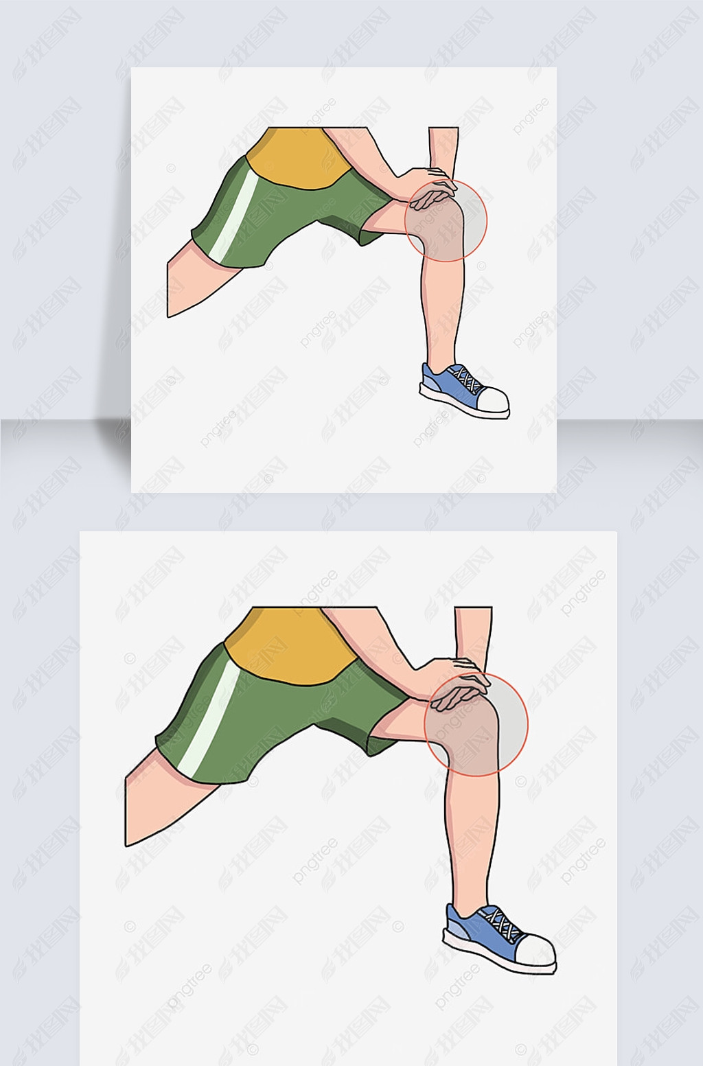 人物膝关节运动剪贴画