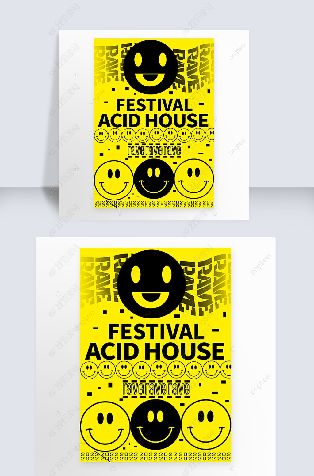 flat acid emoji vertical poster