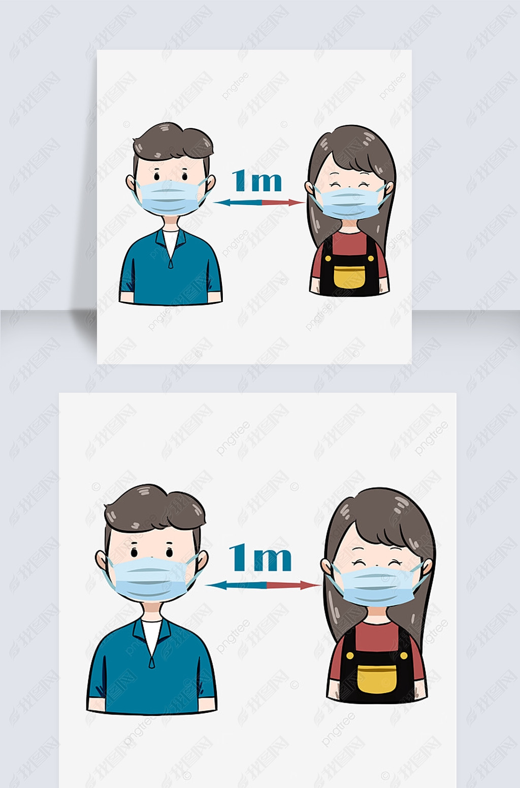 原创一米距离预防病毒措施版权可商用