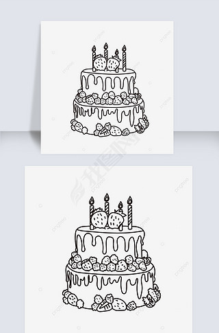 ݮˮ˫㵰cake clipart black and white