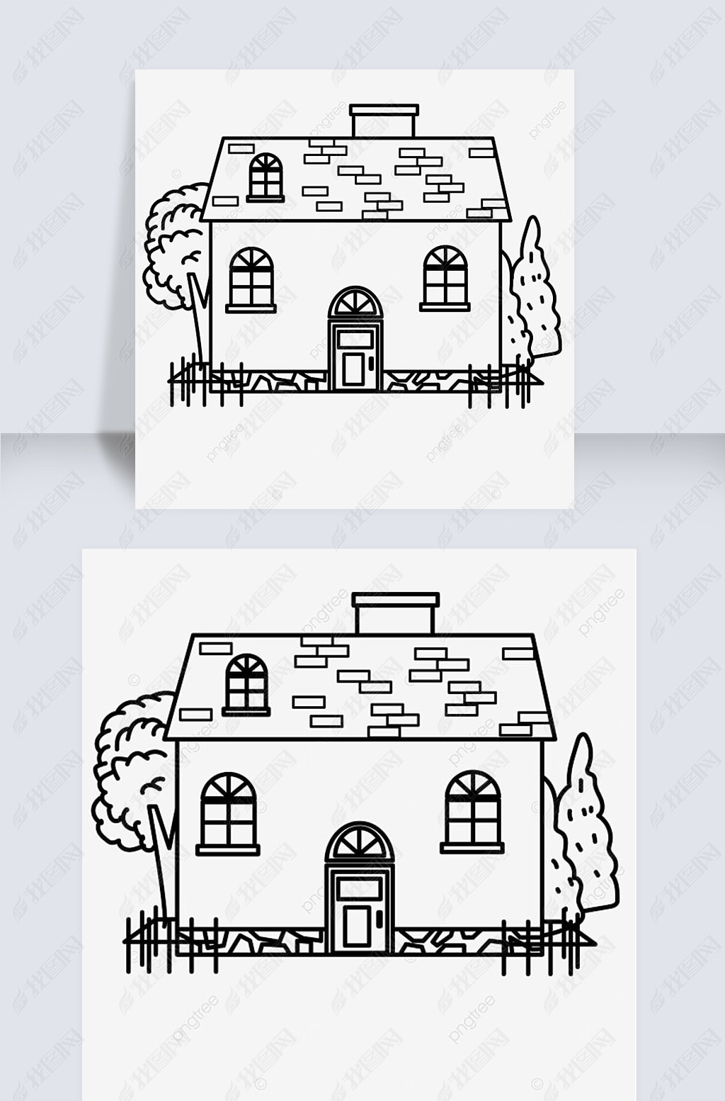 СͥԺľƽhouse black and white clipart