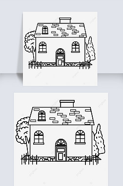 СͥԺľƽhouse black and white clipart