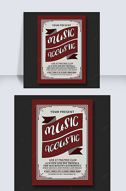 vintage music acoustic flyer