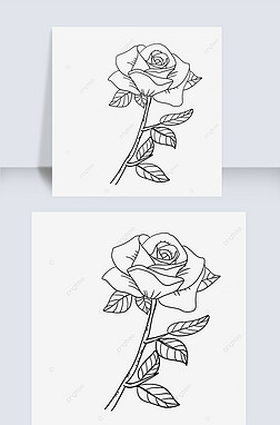 һʢõ߸rose clipart black and white