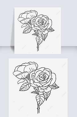 ڰõʢrose clipart black and white