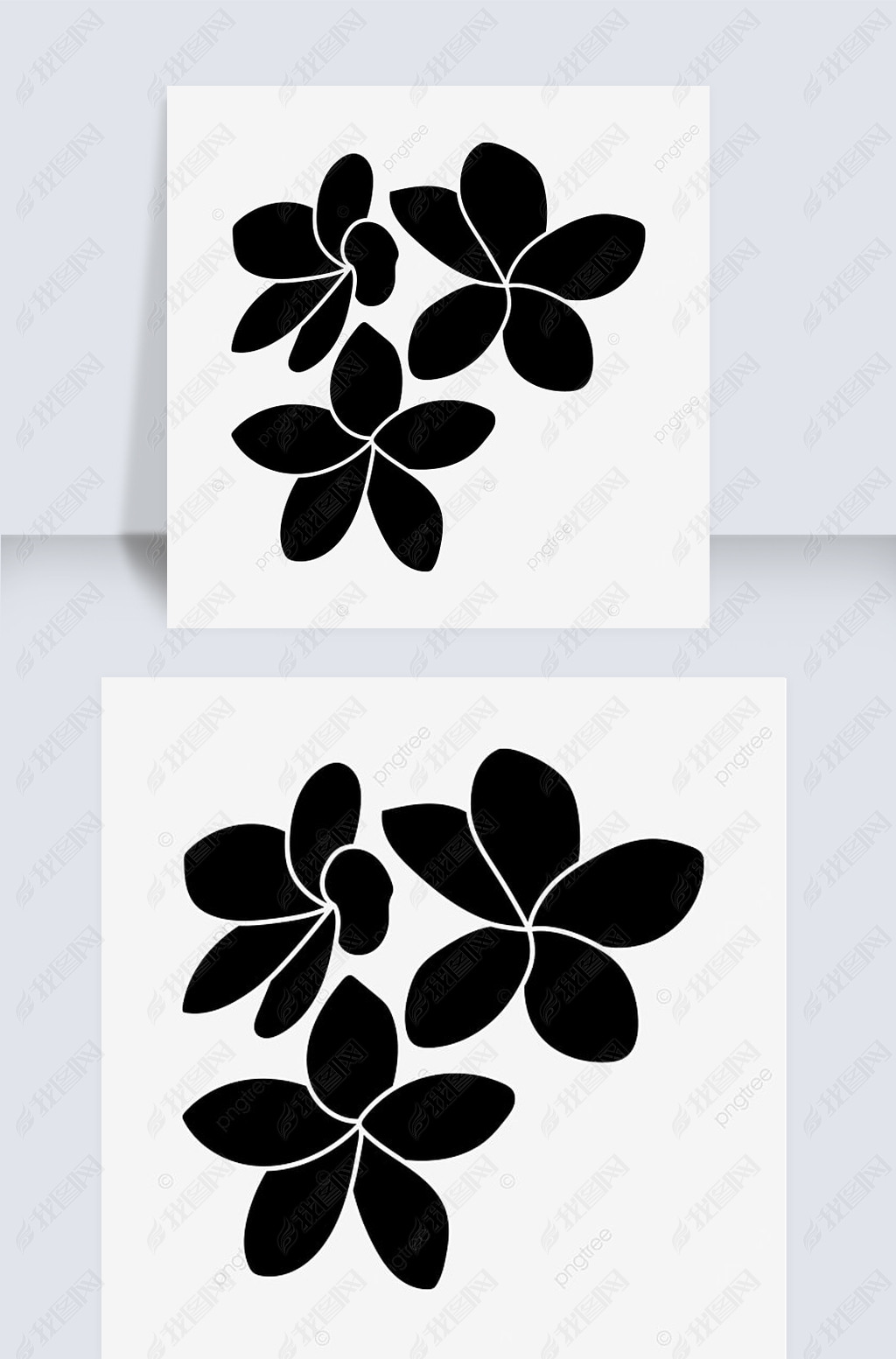 ɫСflower clipart black and white