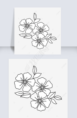 ɫСflower clipart black and white