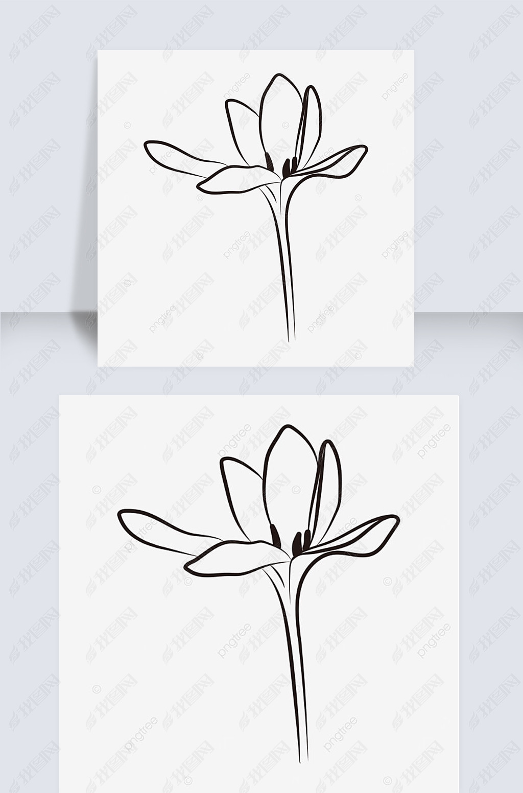 ڰʢflower clipart black and white