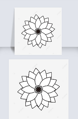 κڰflower clipart black and white