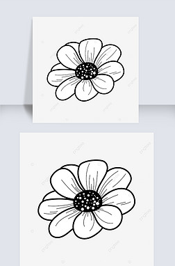 ڰɫflower clipart black and white