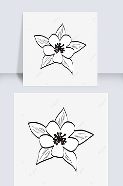 ڰflower clipart black and white