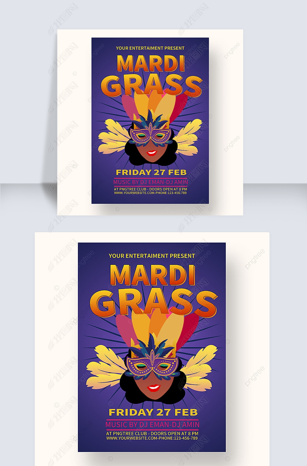 mardi gras party flyer