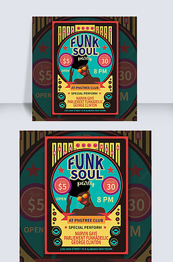 funk soul party flyer poster