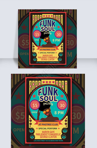 funk soul party flyer poster