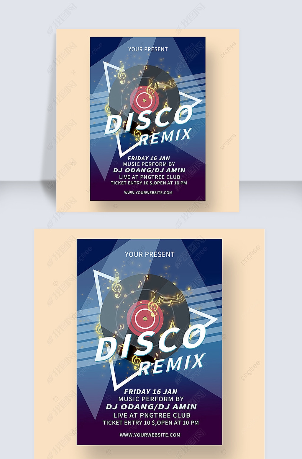 disco remix party poster