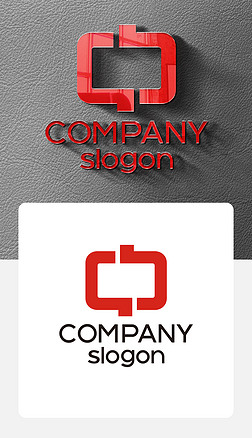 红色中字CS字母变形组合logo