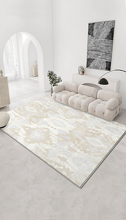 现代简约轻奢抽象几何条纹客厅卧室地毯地垫