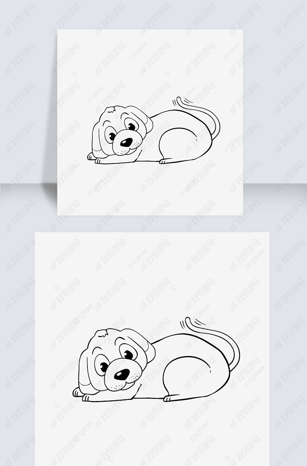 ͨҡβ͵С߸ dog clipart black and white