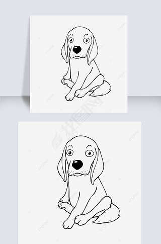 dog clipart black and white ֻ濨ͨС߸