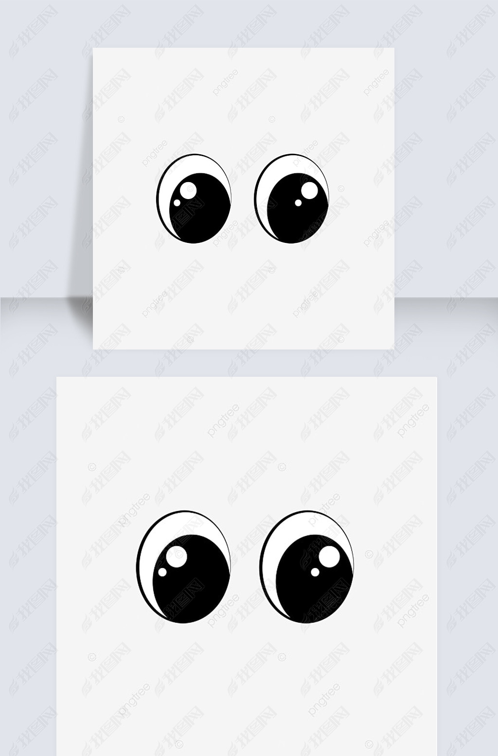 简单卡通矢量椭圆大眼睛eyesclipart