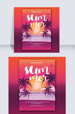 summer beach sunset flyer