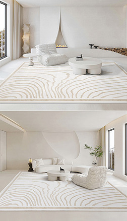 现代简约轻奢抽象几何客厅卧室地毯地垫
