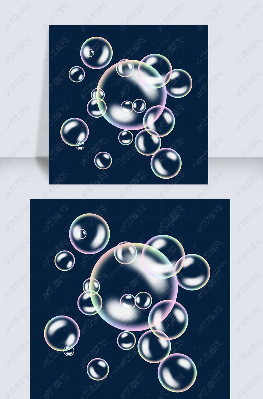 原创彩色透明肥皂泡泡版权可商用