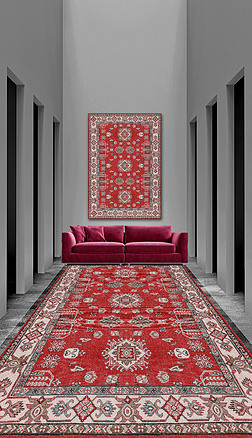 波斯地毯高清印花地毯欧美风格块毯